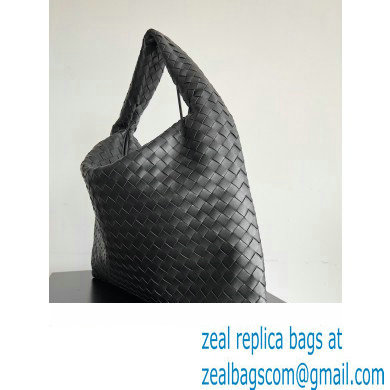 Bottega Veneta Large Hop Intrecciato leather shoulder bag Black 2023 - Click Image to Close