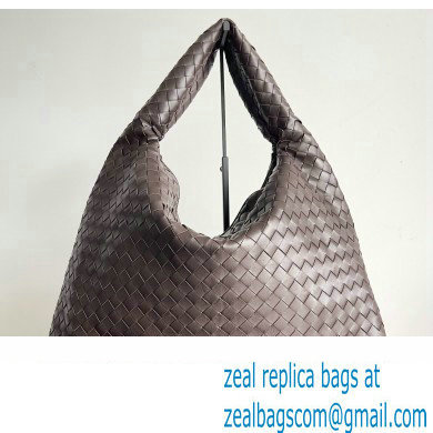 Bottega Veneta Large Hop Intrecciato leather shoulder bag Coffee 2023 - Click Image to Close