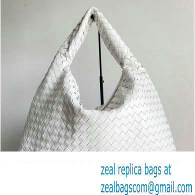 Bottega Veneta Large Hop Intrecciato leather shoulder bag White 2023 - Click Image to Close