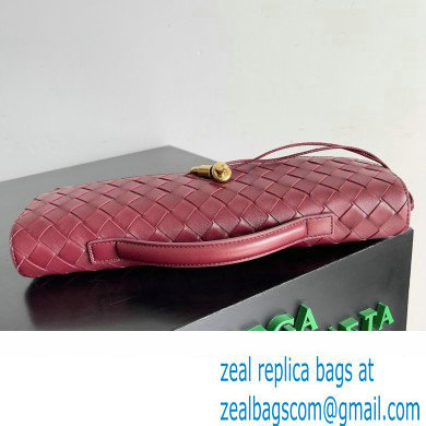 Bottega Veneta Long Clutch Andiamo With Handle Intrecciato leather bag BAROLO with metallic knot closure 2024