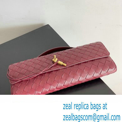 Bottega Veneta Long Clutch Andiamo With Handle Intrecciato leather bag BAROLO with metallic knot closure 2024 - Click Image to Close