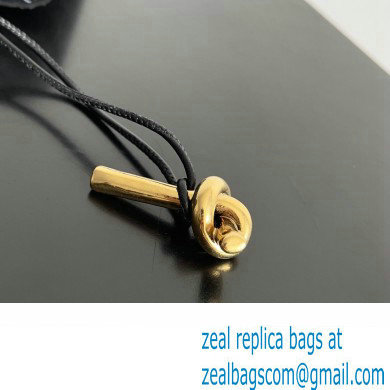 Bottega Veneta Long Clutch Andiamo With Handle Intrecciato leather bag Black with metallic knot closure 2024