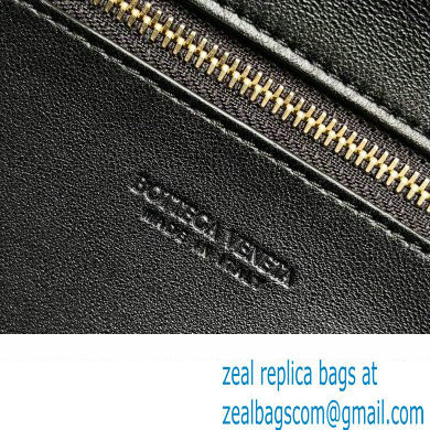 Bottega Veneta Long Clutch Andiamo With Handle Intrecciato leather bag Black with metallic knot closure 2024