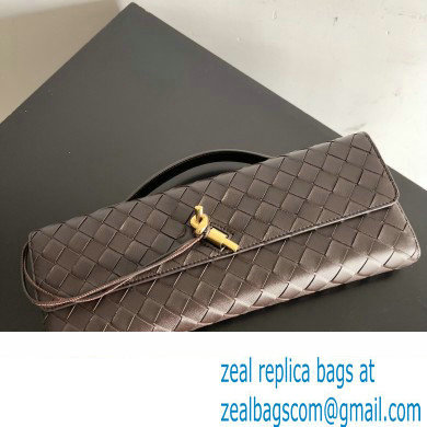 Bottega Veneta Long Clutch Andiamo With Handle Intrecciato leather bag FONDANT with metallic knot closure 2024
