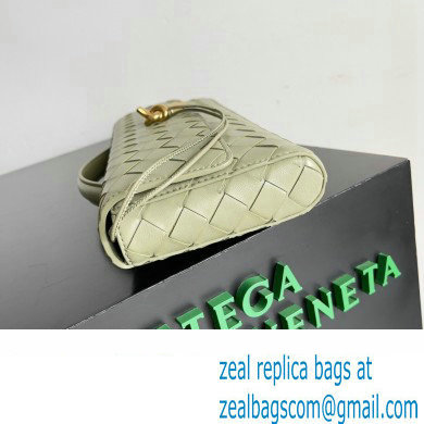 Bottega Veneta Long Clutch Andiamo With Handle Intrecciato leather bag TRAVERTINE with metallic knot closure 2024