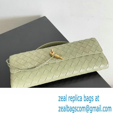 Bottega Veneta Long Clutch Andiamo With Handle Intrecciato leather bag TRAVERTINE with metallic knot closure 2024 - Click Image to Close