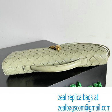 Bottega Veneta Long Clutch Andiamo With Handle Intrecciato leather bag TRAVERTINE with metallic knot closure 2024