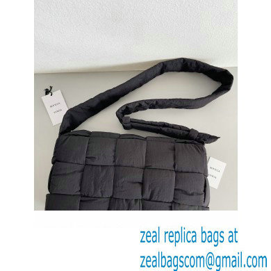 Bottega Veneta Maxi Padded Tech Cassette intreccio nylon crossbody bag Black 2023 - Click Image to Close