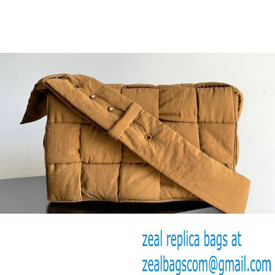 Bottega Veneta Maxi Padded Tech Cassette intreccio nylon crossbody bag Brown 2023
