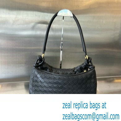 Bottega Veneta Medium Gemelli Intrecciato leather shoulder bag 764281 Black 2023 - Click Image to Close