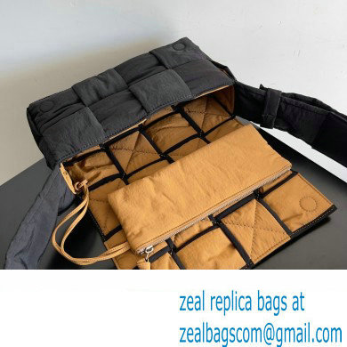 Bottega Veneta Medium padded Tech Cassette intreccio nylon cross-body bag Black/Brown 2023 - Click Image to Close