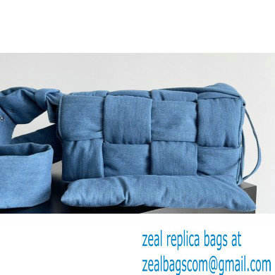 Bottega Veneta Medium padded Tech Cassette intreccio nylon cross-body bag Denim Blue 2023 - Click Image to Close