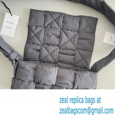 Bottega Veneta Medium padded Tech Cassette intreccio nylon cross-body bag Gray 2023