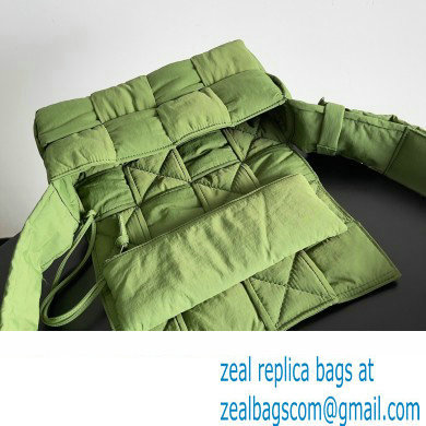 Bottega Veneta Medium padded Tech Cassette intreccio nylon cross-body bag Green 2023 - Click Image to Close
