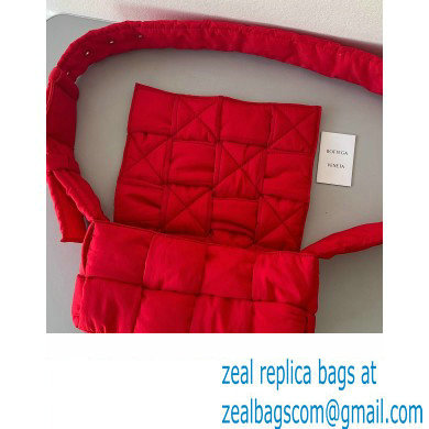 Bottega Veneta Medium padded Tech Cassette intreccio nylon cross-body bag Red 2023 - Click Image to Close
