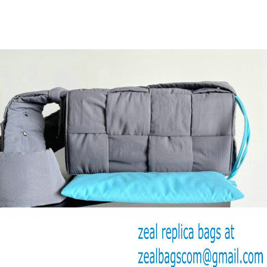 Bottega Veneta Medium padded Tech Cassette intreccio nylon cross-body bag THUNDER / POOL 2023 - Click Image to Close