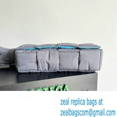Bottega Veneta Medium padded Tech Cassette intreccio nylon cross-body bag THUNDER / POOL 2023