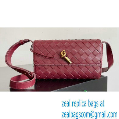 Bottega Veneta Mini Andiamo Cross-Body Intrecciato leather bag BAROLO with metallic knot closure 2024