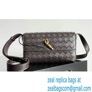 Bottega Veneta Mini Andiamo Cross-Body Intrecciato leather bag FONDANT with metallic knot closure 2024