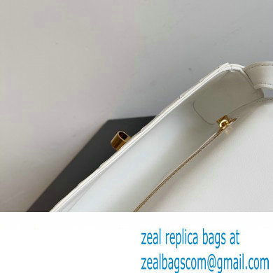 Bottega Veneta Mini Andiamo Cross-Body Intrecciato leather bag White with metallic knot closure 2024 - Click Image to Close