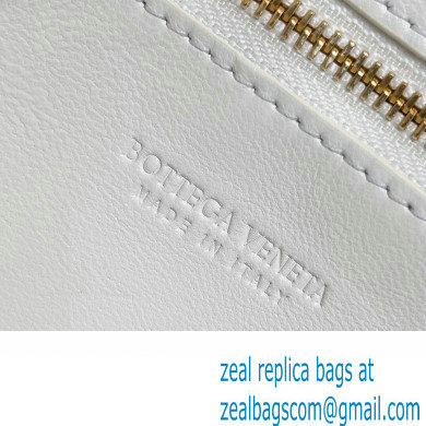 Bottega Veneta Mini Andiamo Cross-Body Intrecciato leather bag White with metallic knot closure 2024