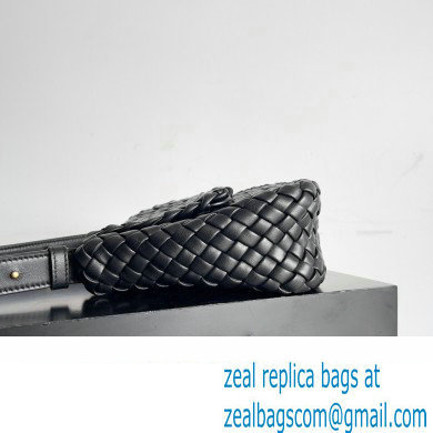Bottega Veneta Mini Cobble Shoulder Bag in padded Intreccio leather Black 2024 - Click Image to Close