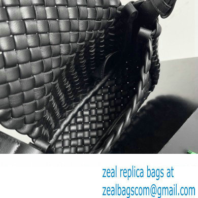 Bottega Veneta Mini Cobble Shoulder Bag in padded Intreccio leather Black 2024