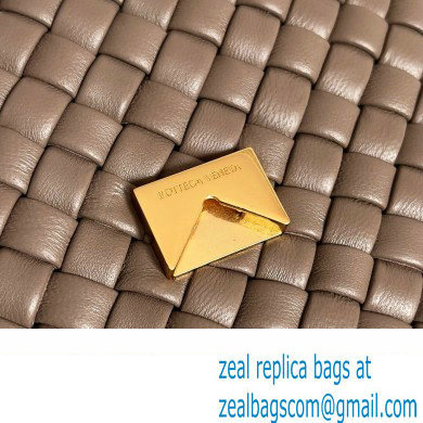 Bottega Veneta Mini Cobble Shoulder Bag in padded Intreccio leather TAUPE GREY 2024