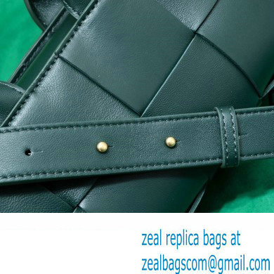Bottega Veneta Mini East-West Arco Tote Intreccio leather bag with detachable strap EMERALD GREEN 2024