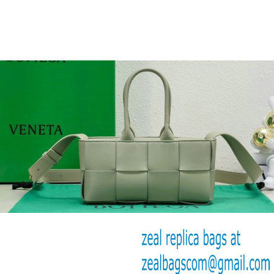 Bottega Veneta Mini East-West Arco Tote Intreccio leather bag with detachable strap TRAVERTINE 2024