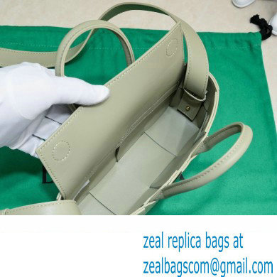 Bottega Veneta Mini East-West Arco Tote Intreccio leather bag with detachable strap TRAVERTINE 2024 - Click Image to Close