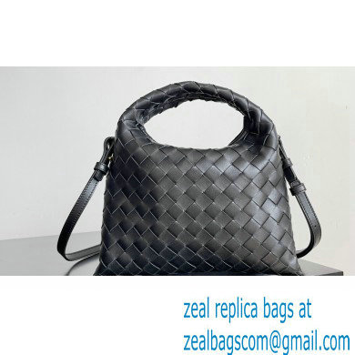 Bottega Veneta Mini Hop Intrecciato leather cross-body Bag with detachable strap Black 2024