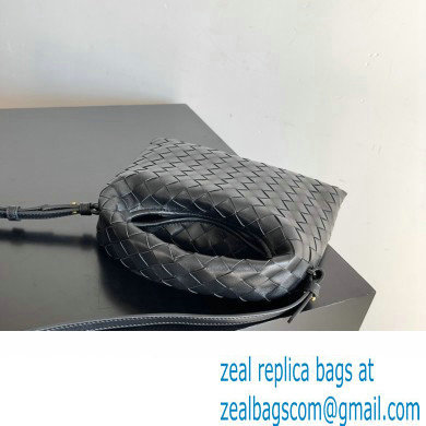 Bottega Veneta Mini Hop Intrecciato leather cross-body Bag with detachable strap Black 2024 - Click Image to Close