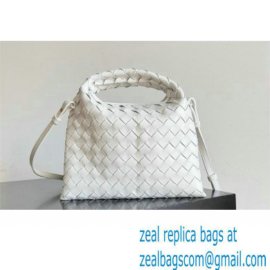 Bottega Veneta Mini Hop Intrecciato leather cross-body Bag with detachable strap WHITE 2024