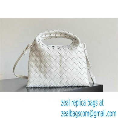 Bottega Veneta Mini Hop Intrecciato leather cross-body Bag with detachable strap WHITE 2024 - Click Image to Close