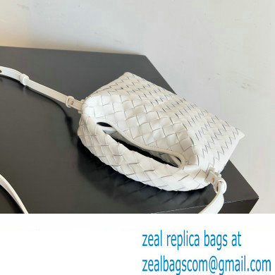 Bottega Veneta Mini Hop Intrecciato leather cross-body Bag with detachable strap WHITE 2024