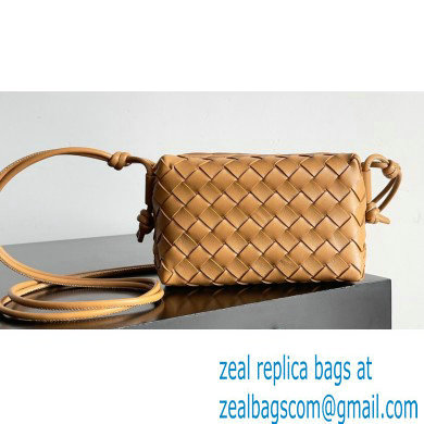 Bottega Veneta Mini Loop Camera Intrecciato leather cross-body Bag ALMOND 2024