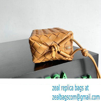 Bottega Veneta Mini Loop Camera Intrecciato leather cross-body Bag ALMOND 2024