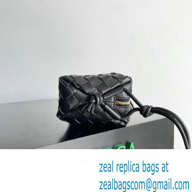 Bottega Veneta Mini Loop Camera Intrecciato leather cross-body Bag Black 2024