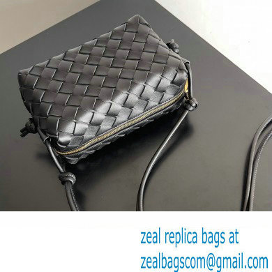 Bottega Veneta Mini Loop Camera Intrecciato leather cross-body Bag Black 2024 - Click Image to Close