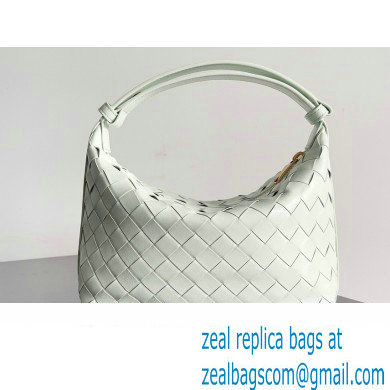 Bottega Veneta Mini Wallace Intrecciato leather shoulder bag Pale Green 2023 - Click Image to Close
