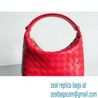 Bottega Veneta Mini Wallace Intrecciato leather shoulder bag Red 2023