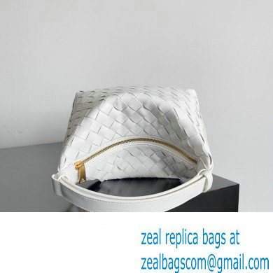 Bottega Veneta Mini Wallace Intrecciato leather shoulder bag White 2023 - Click Image to Close