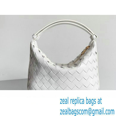 Bottega Veneta Mini Wallace Intrecciato leather shoulder bag White 2023