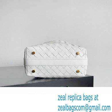 Bottega Veneta Mini Wallace Intrecciato leather shoulder bag White 2023 - Click Image to Close