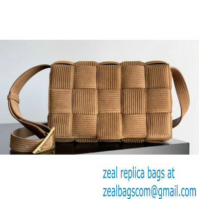 Bottega Veneta Padded Cassette Intreccio corduroy suede cross-body bag 2023 - Click Image to Close