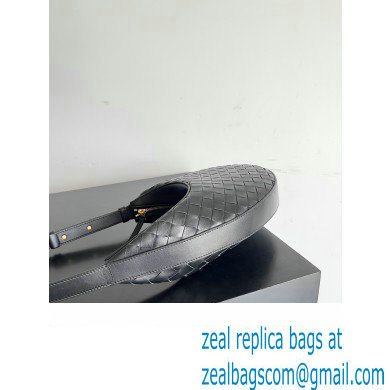 Bottega Veneta Small Drop Intrecciato leather shoulder bag with adjustable strap Black 2023 - Click Image to Close
