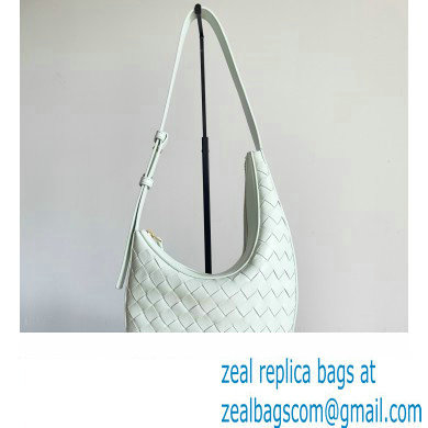 Bottega Veneta Small Drop Intrecciato leather shoulder bag with adjustable strap GLACIER 2023 - Click Image to Close