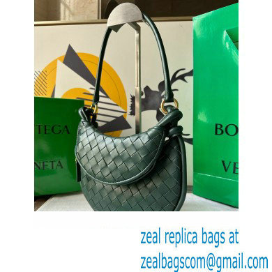 Bottega Veneta Small Gemelli Intrecciato leather shoulder bag 776764 EMERALD GREEN 2024 - Click Image to Close