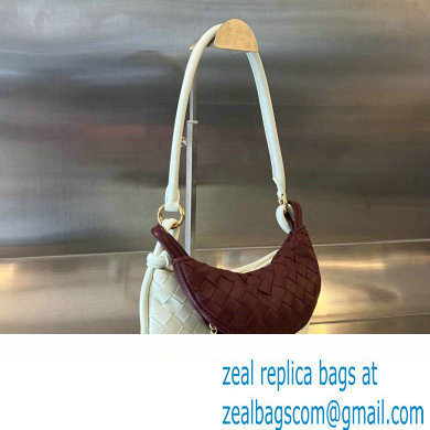 Bottega Veneta Small Gemelli Intrecciato leather shoulder bag 776764 GLACIER / BAROLO 2024 - Click Image to Close